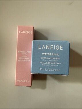 Laneige Water Bank + Bouncy & Firm Serum Duo — Blue & Pink